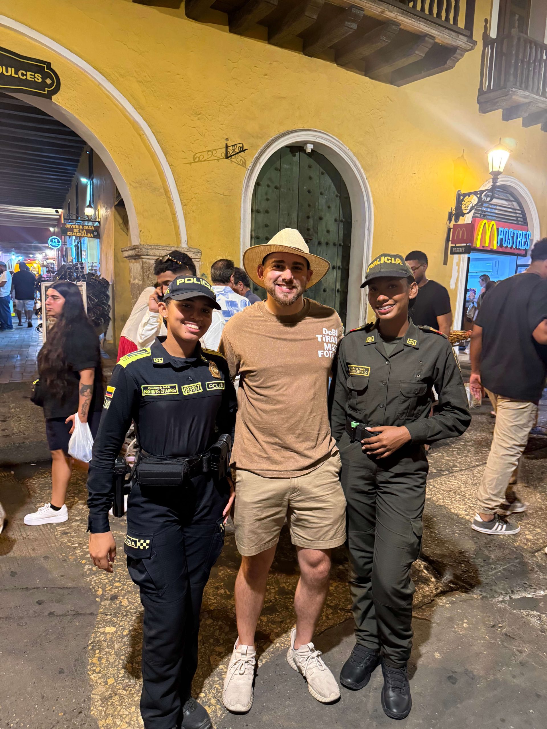 Ben Garcia in Cartagena Columbia with Female Columbia Policia